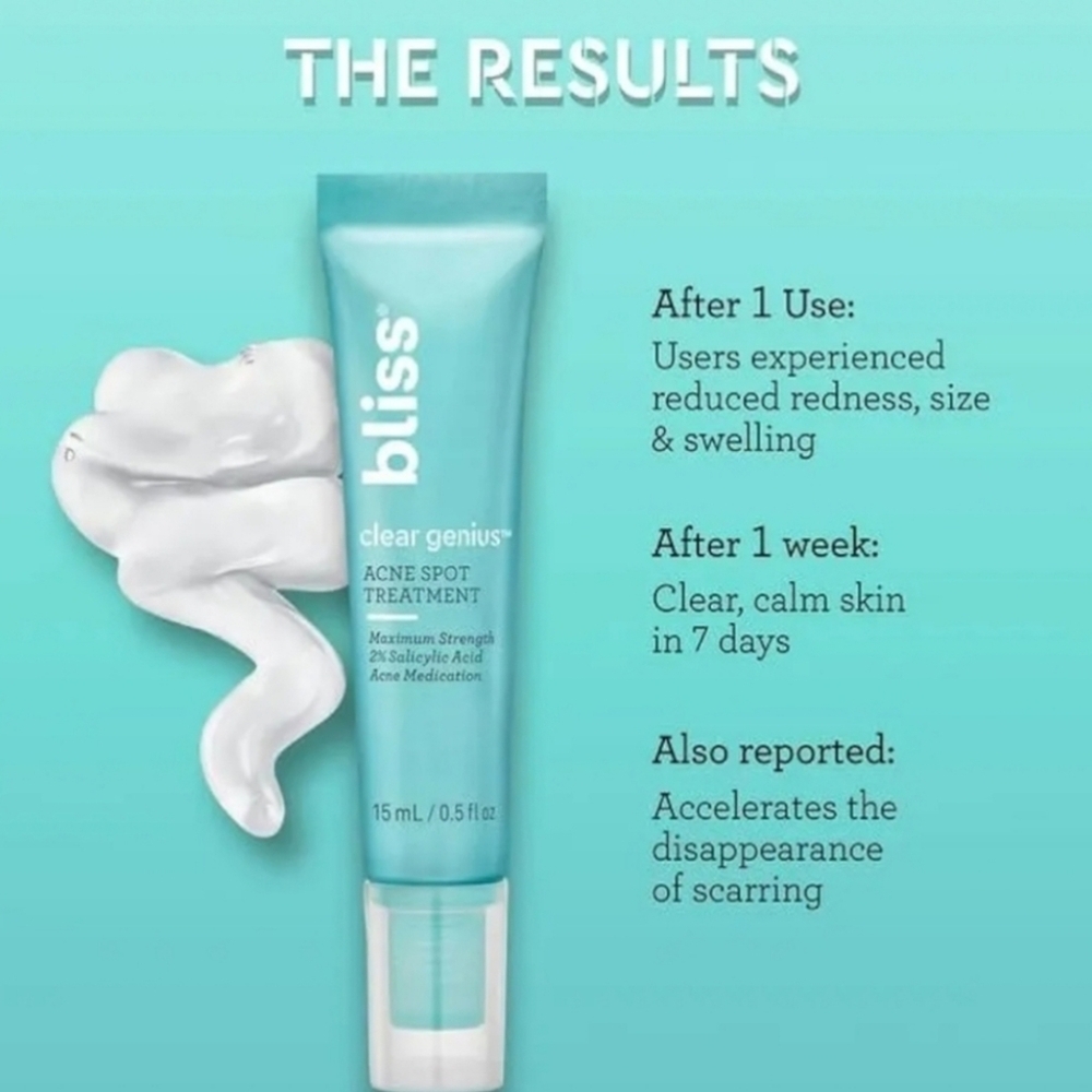 Bliss Clear Genius Acne Spot Treatment with 2% Salicylic Acid, 15ml, NWOB - Picture 7 of 8